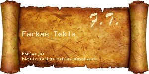 Farkas Tekla névjegykártya